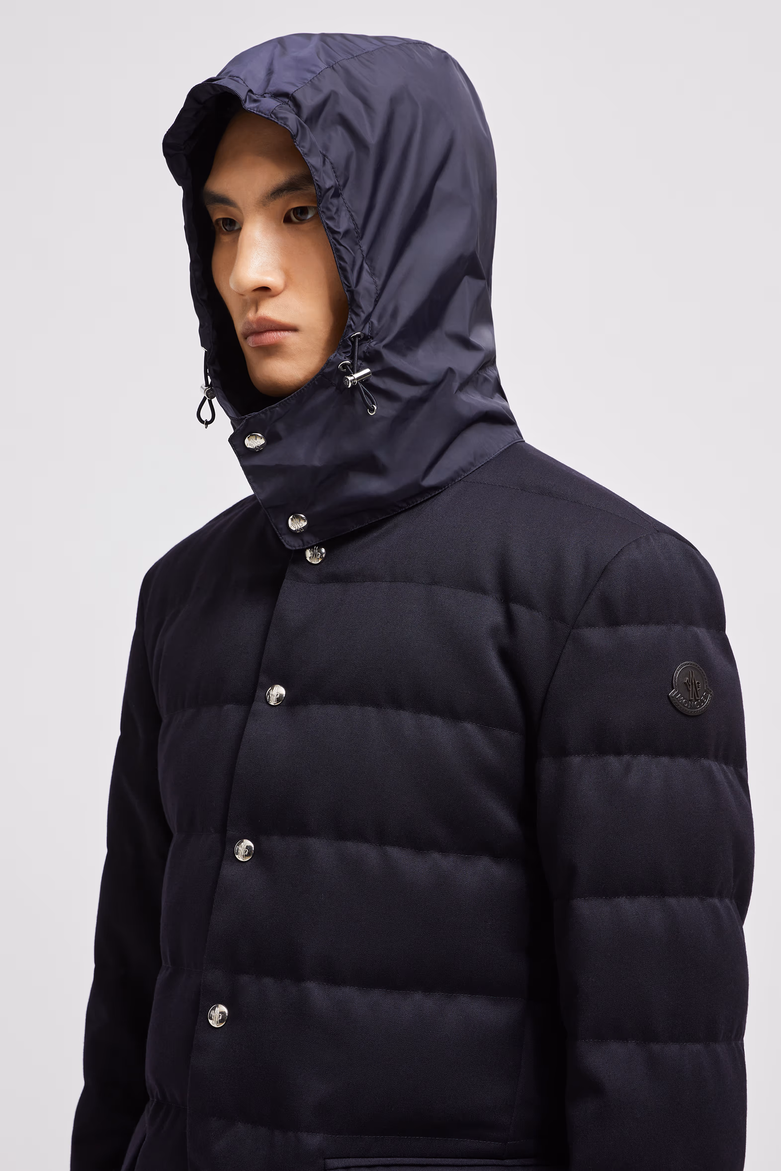 Doudoune courte en laine Bess à capuche Hommes Bleu marine Moncler 4